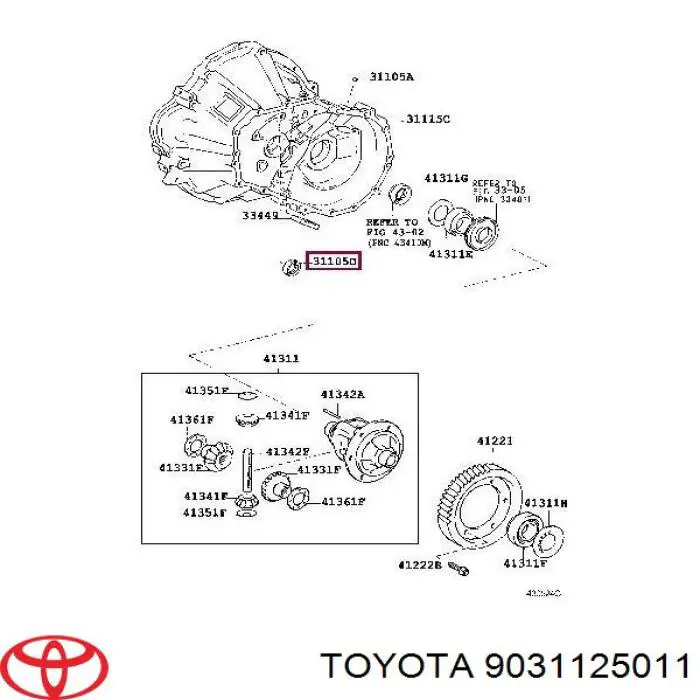 Anillo Reten Caja De Cambios 9031125011 Toyota