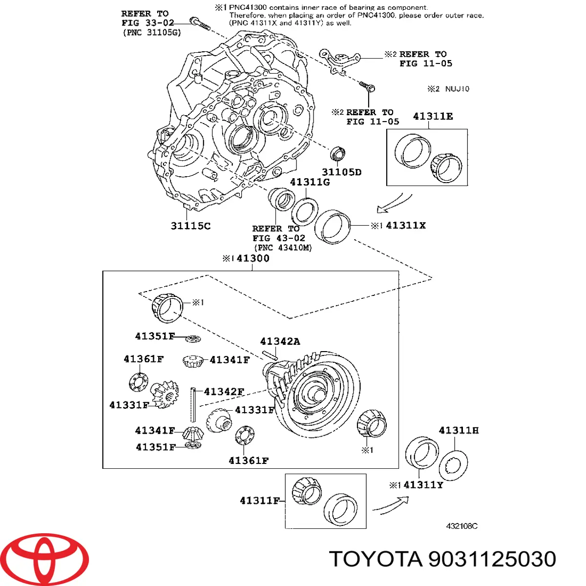 9031125030 Toyota vedação da caixa automática de mudança (de árvore de saída/primária)