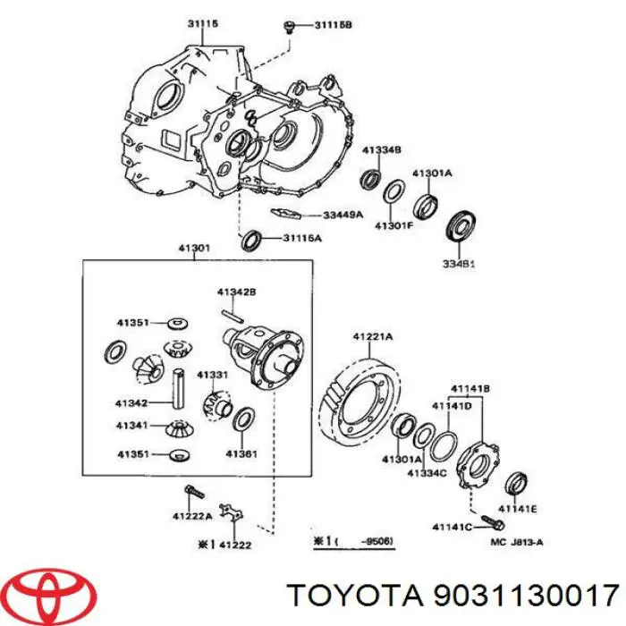 Сальник колінвала двигуна, передній 9031130017 Toyota