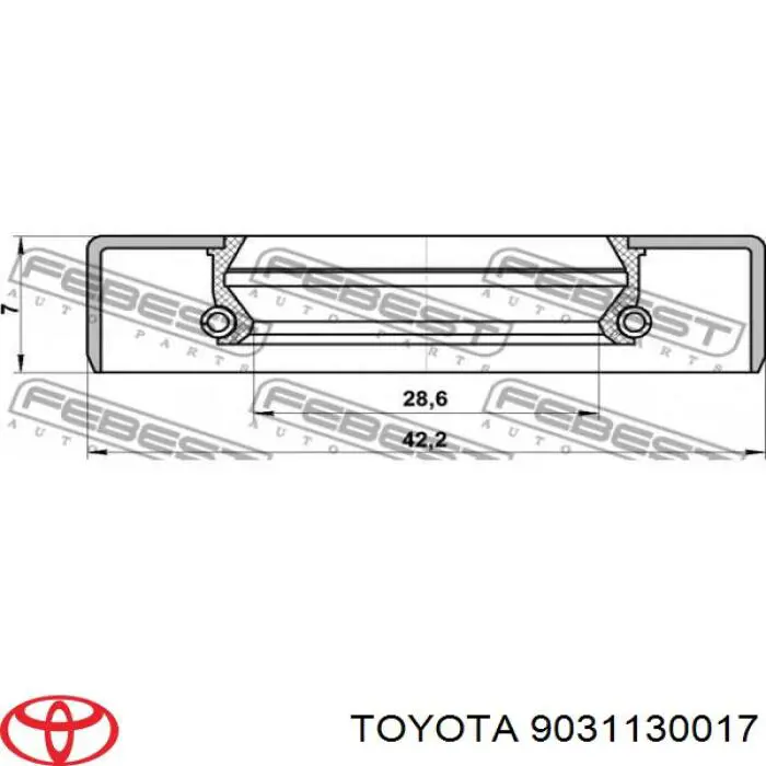 Compre 9031130017 Toyota Vedação dianteira de cambota de motor