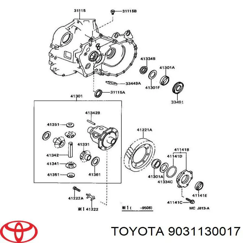 Vedação dianteira de cambota de motor Toyota 9031130017