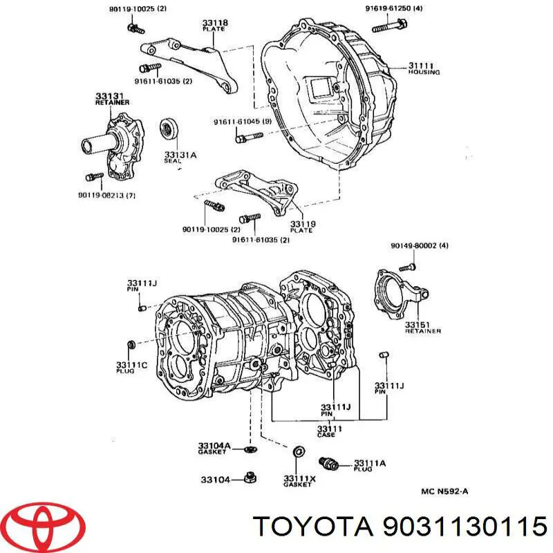 9004311141 Toyota сальник акпп/кпп (входного/первичного вала)