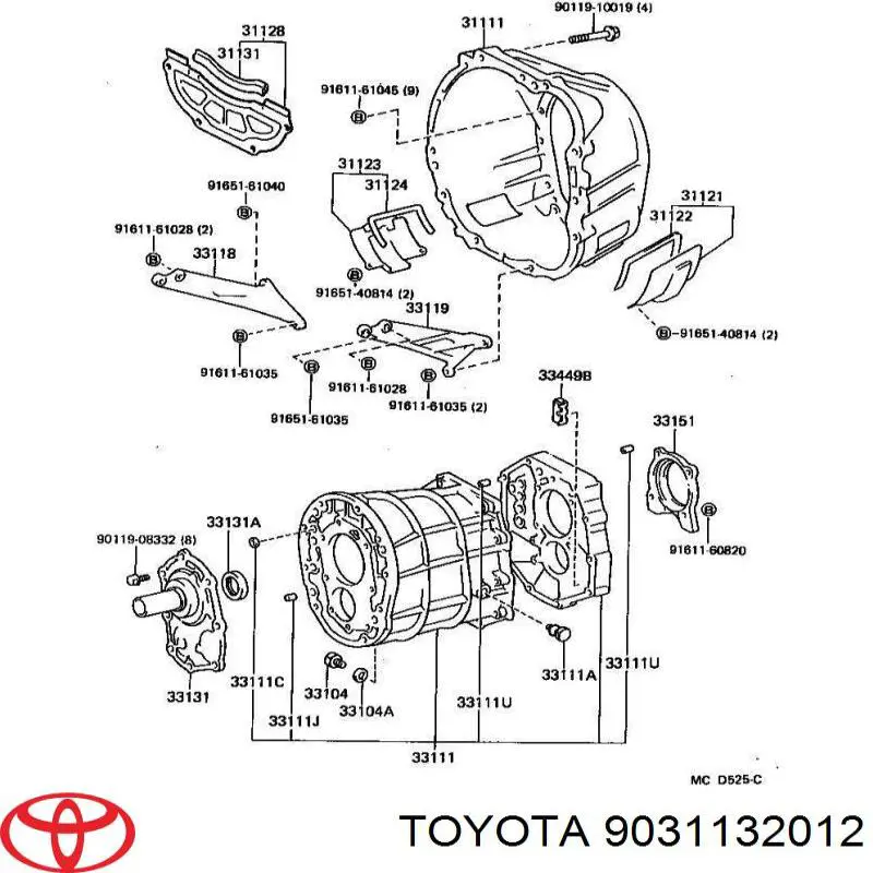 Сальник АКПП/КПП (входного/первичного вала) 9031132012 Toyota