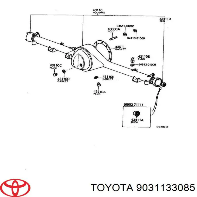 9031133085 TOYOTA Anillo retén de semieje, eje delantero original y equivalente