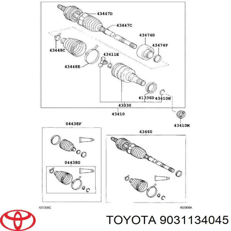 Сальник полуоси переднего моста правой Toyota 9031134045 цена, от 11.73 USD