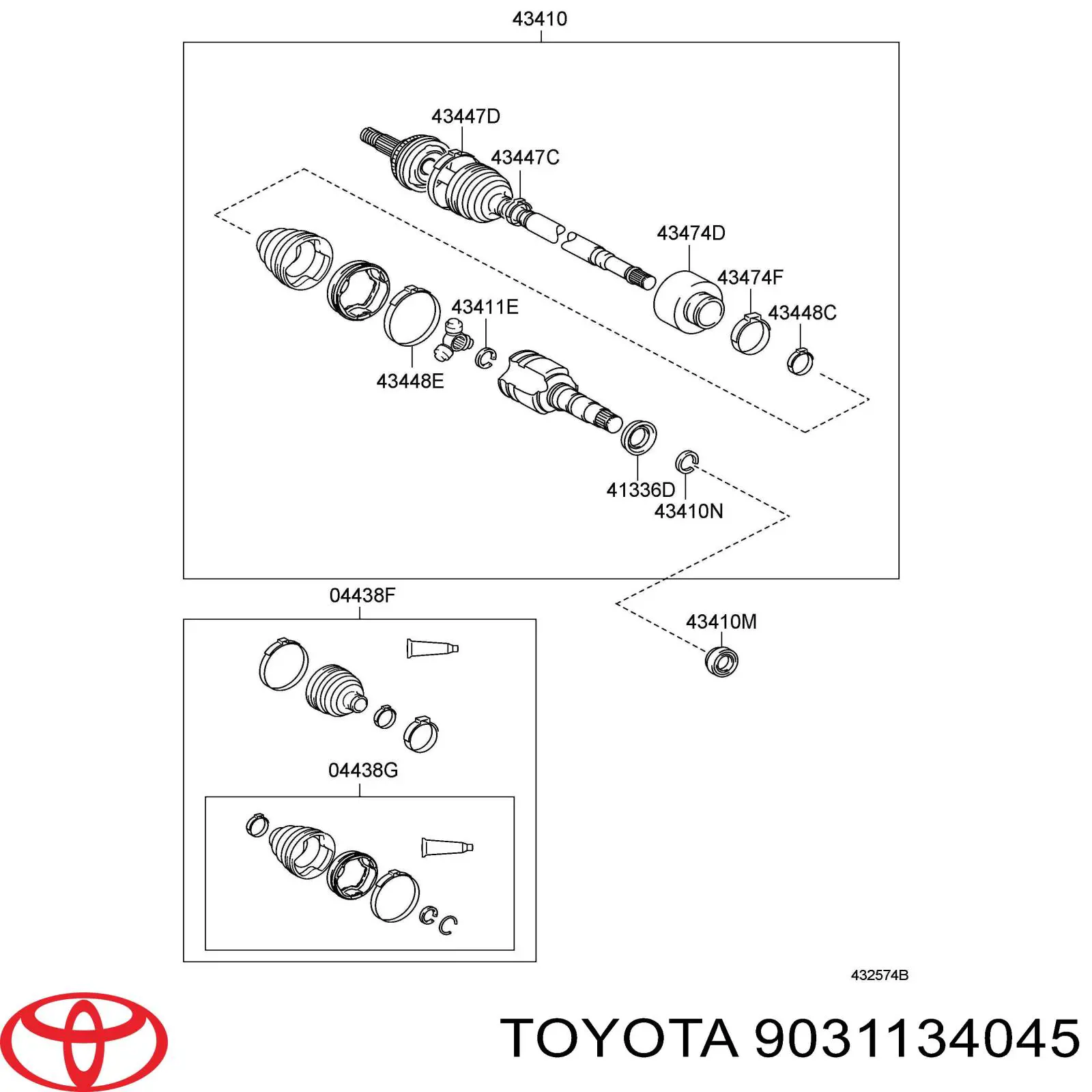 Правый сальник полуоси 9031134045 Toyota