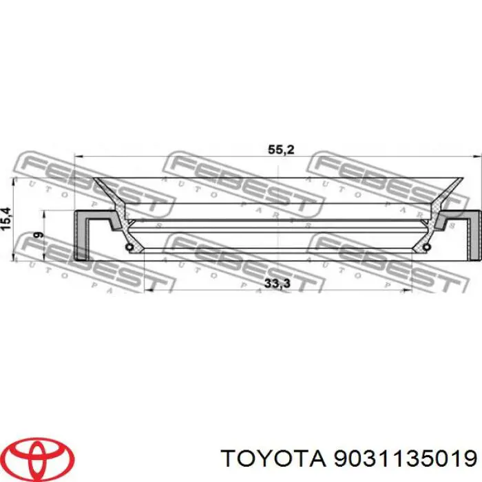 9031135019 Toyota сальник акпп/кпп (выходного/вторичного вала)