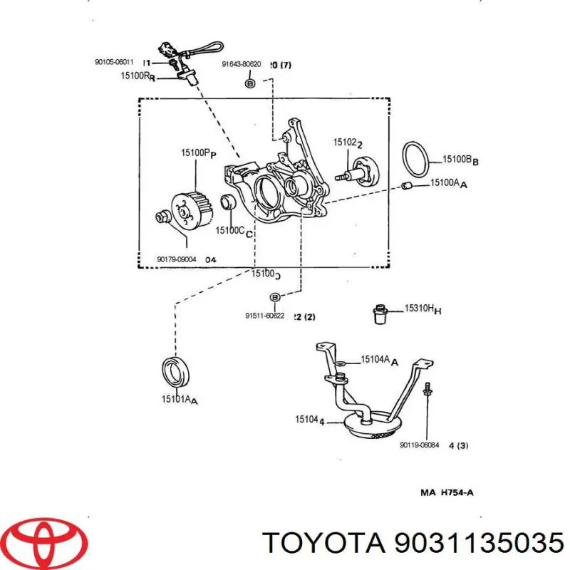 Сальник коленвала двигателя передний на Toyota Starlet III 
