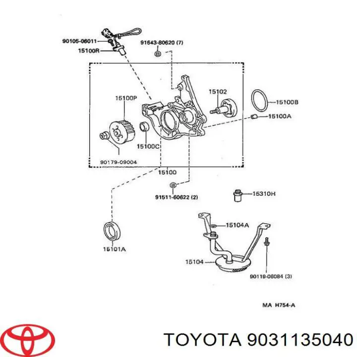9031135040 Toyota сальник коленвала двигателя передний