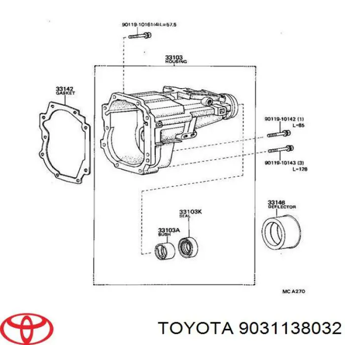 Anillo retén, Diferencial trasero 9031138032 Toyota/Lexus