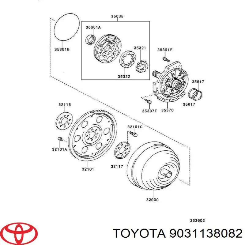 Sello De Aceite Transmision Automatica 9031138082 Toyota