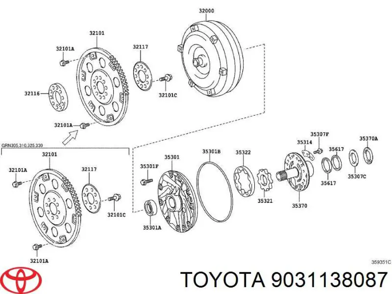 9031138087 Toyota bucim de bomba de óleo da caixa automática de mudança