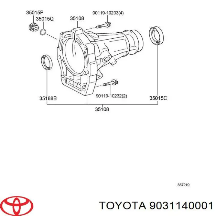 Сальник АКПП/КПП, вихідного/вторинного валу 9031140001 Toyota/Lexus