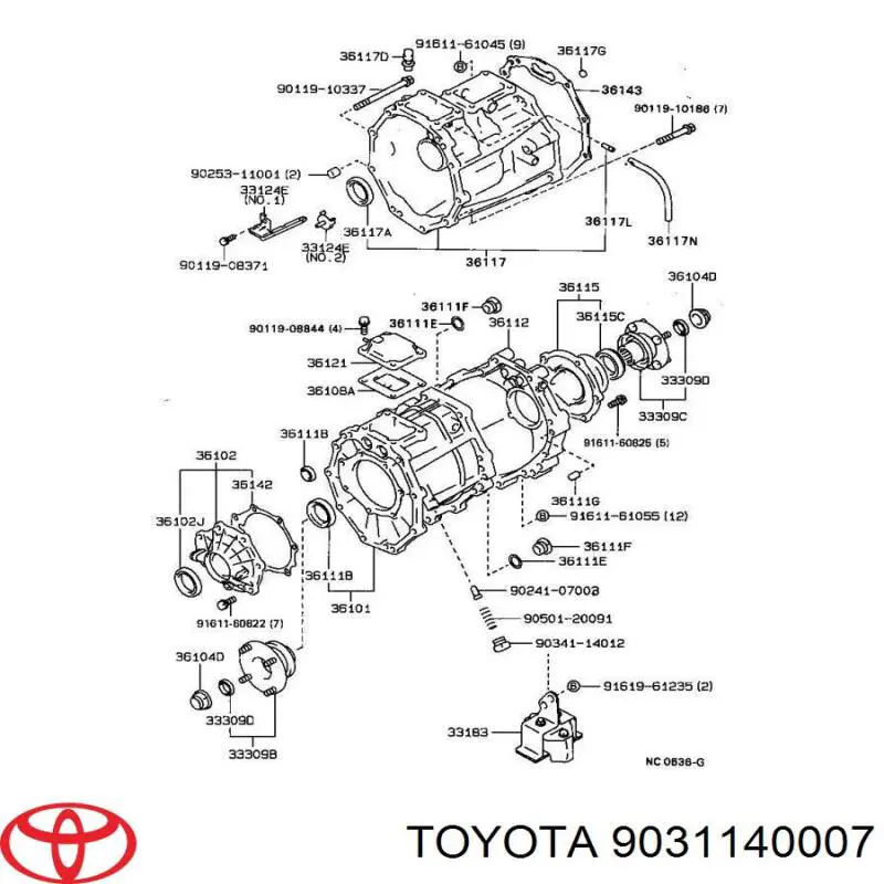 Сальник раздаточной коробки задний выходной на Toyota Land Cruiser 90 