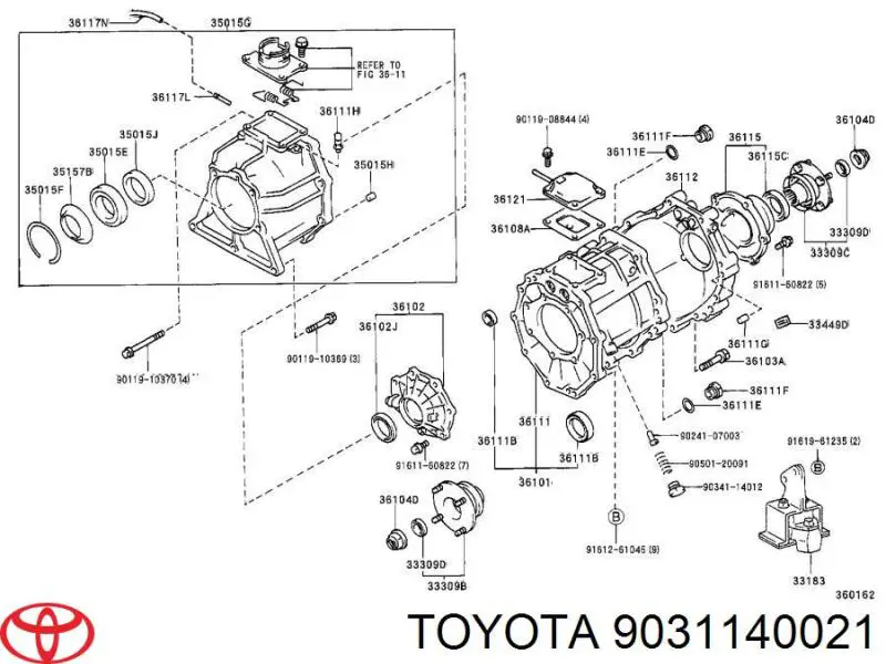 Сальник раздаточной коробки передний выходной 9031140021 Toyota