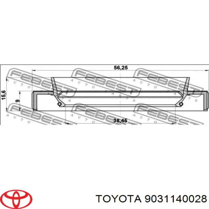 9031140028 Toyota сальник полуоси переднего моста правой