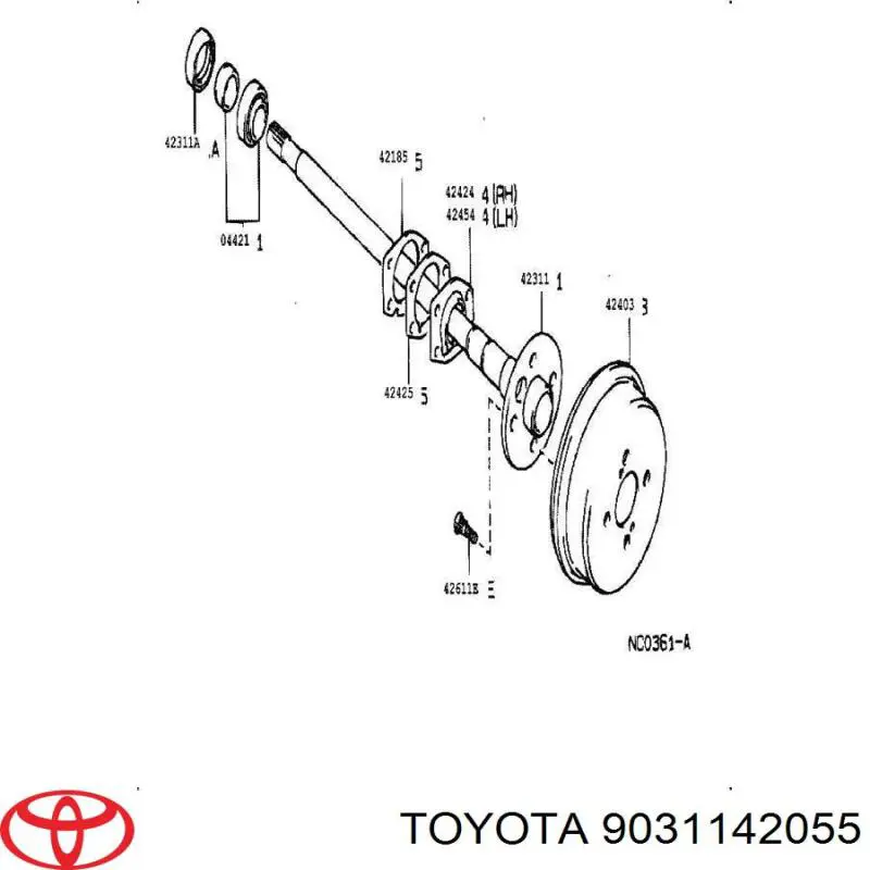 Сальник полуоси заднего моста 9031142055 Toyota