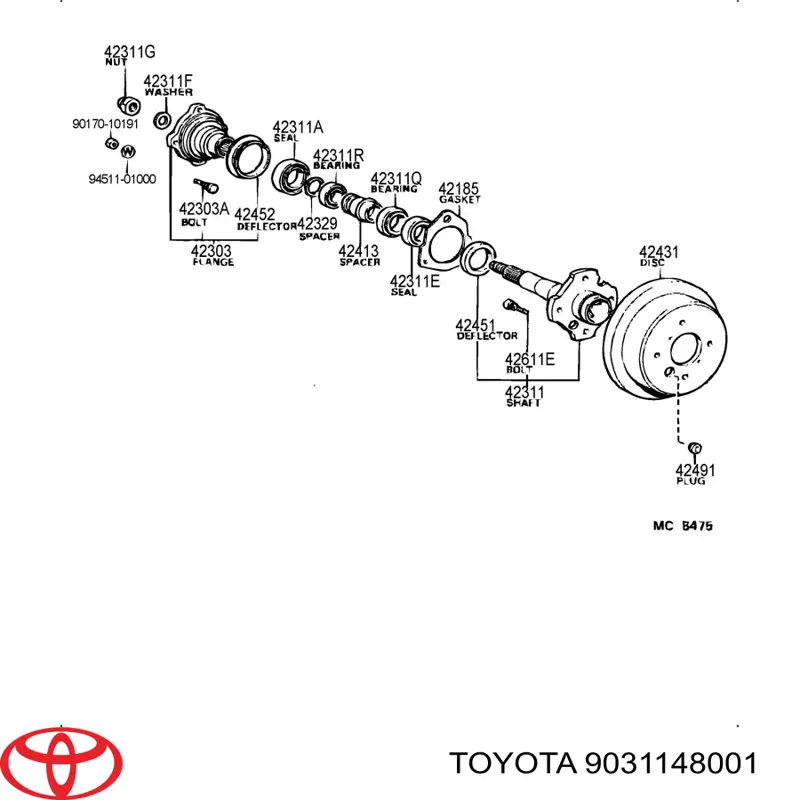 9031148001 Toyota сальник передней ступицы