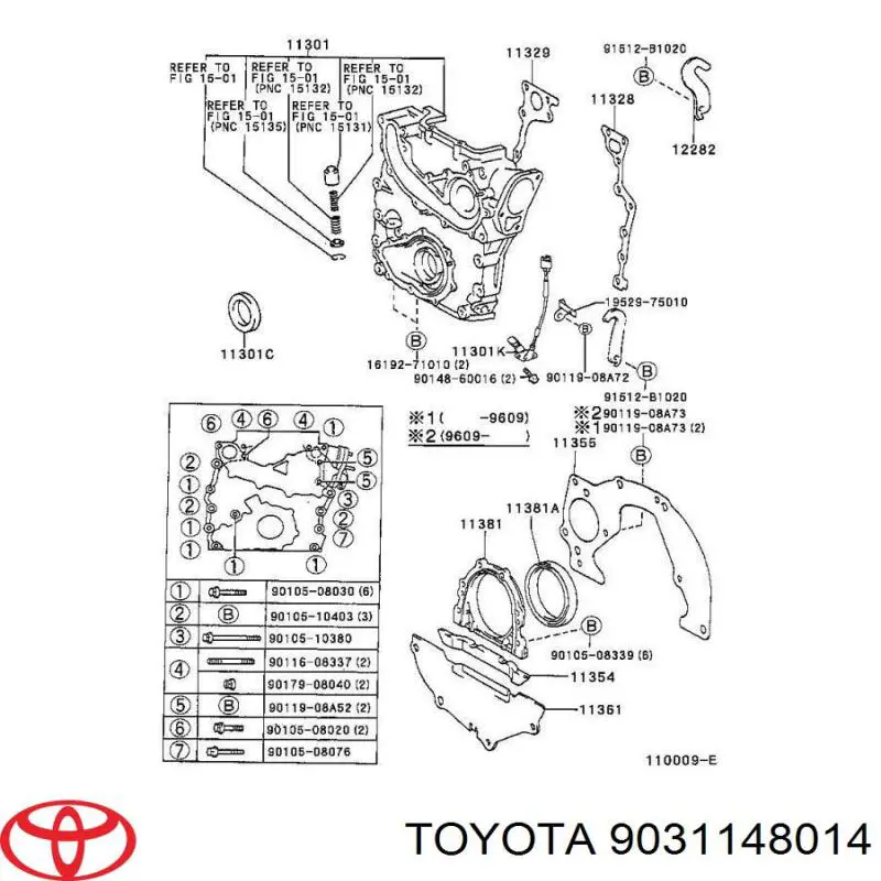9031148014 Toyota сальник коленвала двигателя передний