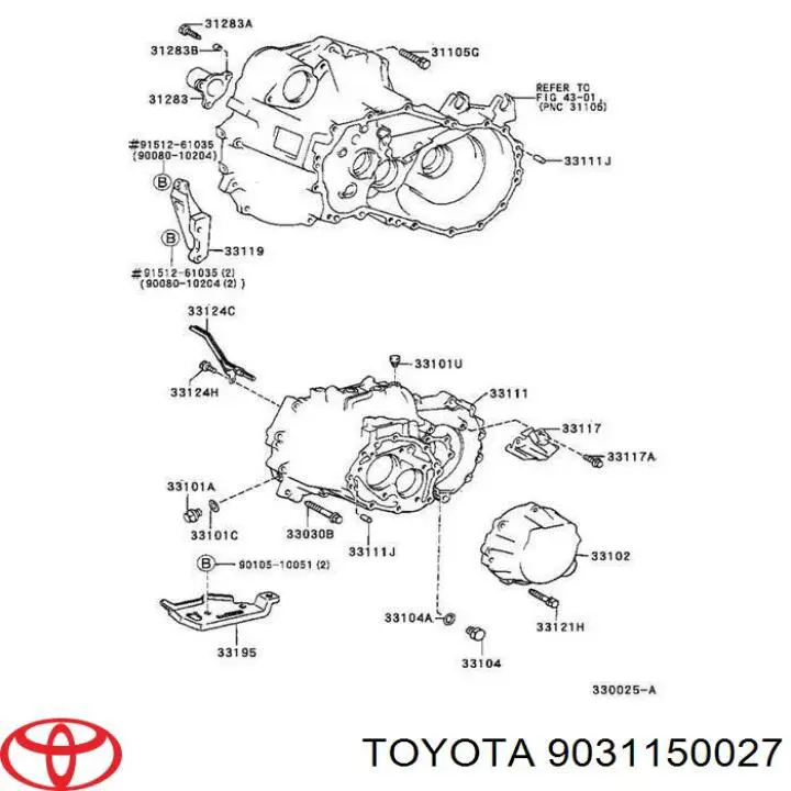 Vedação da Caixa Automática de Mudança (árvore-engrenagens) para Toyota Camry (V10)