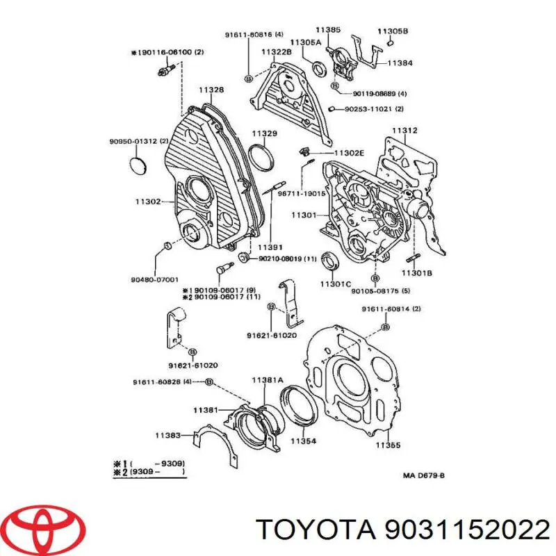 9031152022 Toyota сальник коленвала двигателя передний