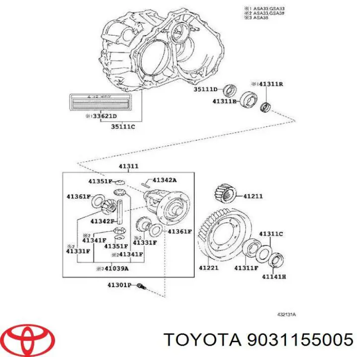 Сальник полуоси переднего моста правой 9031155005 Toyota