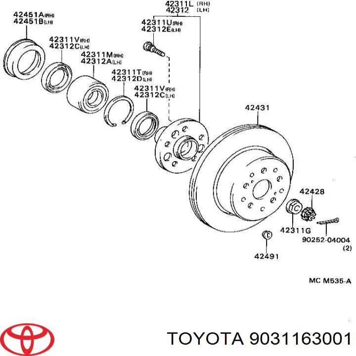 9031163001 Toyota сальник задней ступицы внутренний