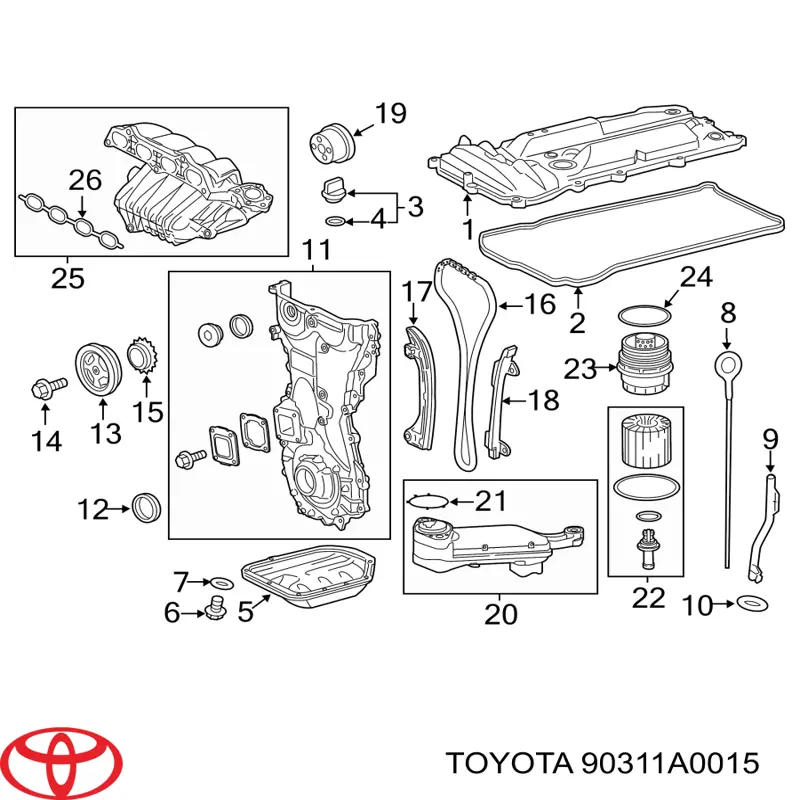 Сальник коленчатого вала Toyota 90311A0015 цена, от 4.70 USD