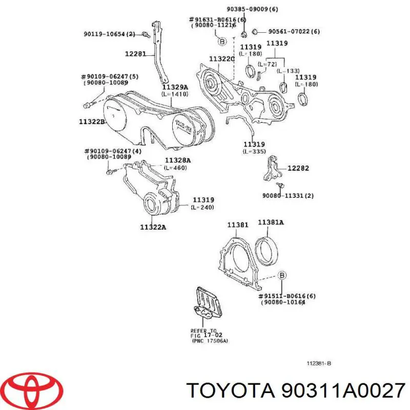 Сальник коленвала задний Toyota 90311A0027 цена, от 22.45 USD