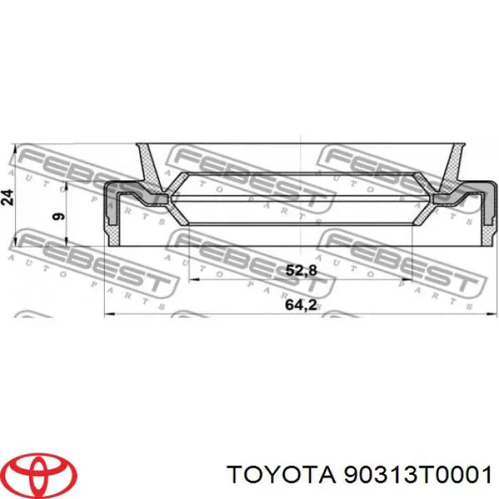 Сальник задней ступицы 90313T0001 Toyota