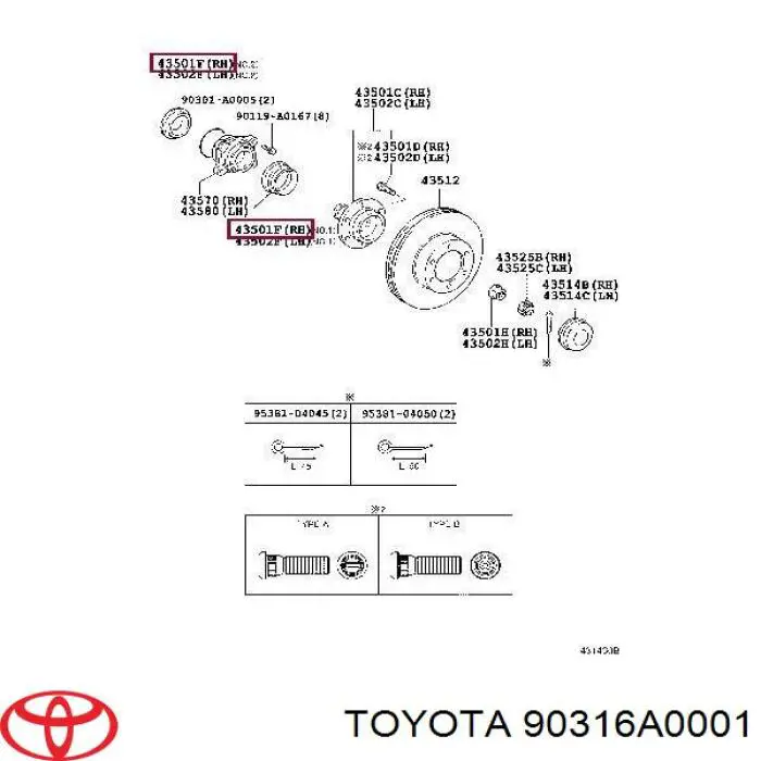  90316A0001 Toyota