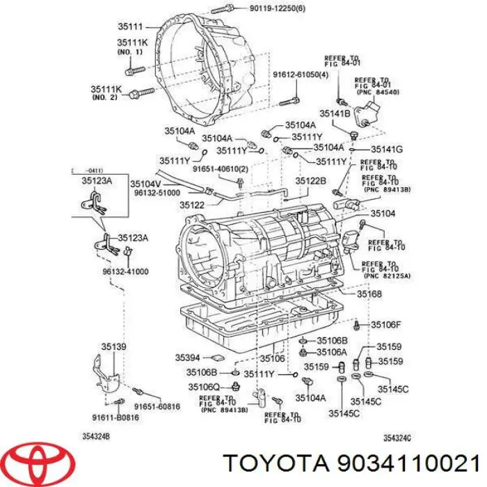 9034110021 Toyota tampão de panela da caixa automática de mudança