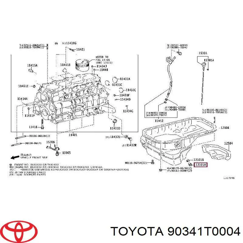 Пробка поддона двигателя Toyota 90341T0004 цена, от 2.16 USD