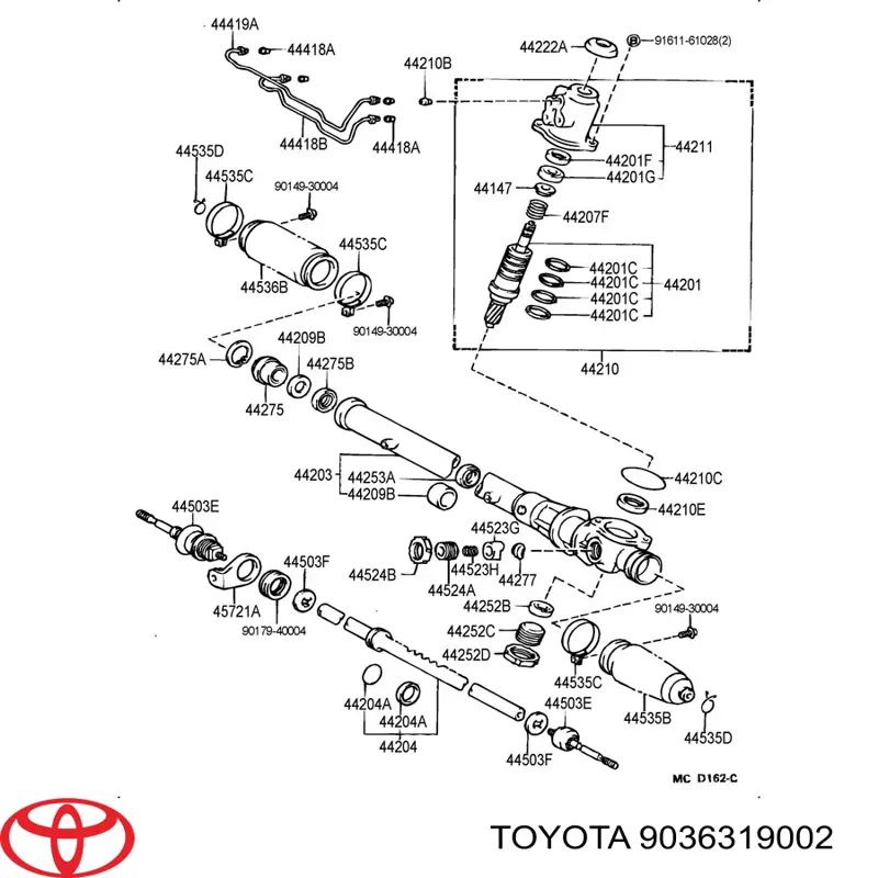 Подшипник рулевой колонки верхний на Toyota Liteace CM30G, KM30G