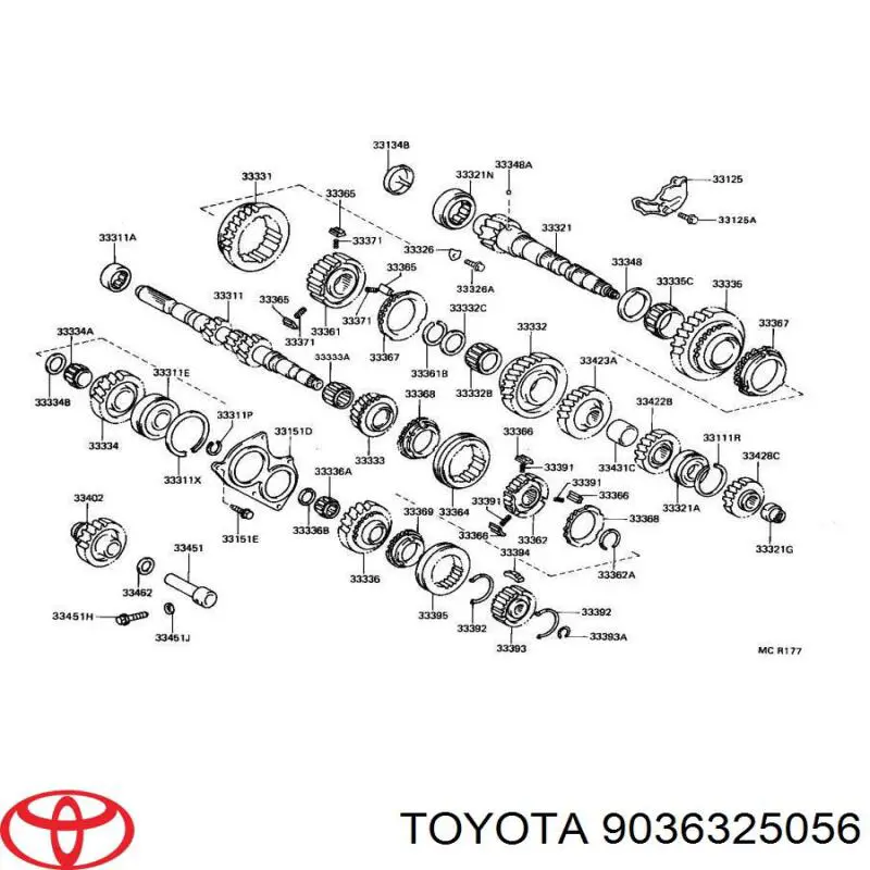 Подшипник вторичного вала КПП на Toyota Camry V1