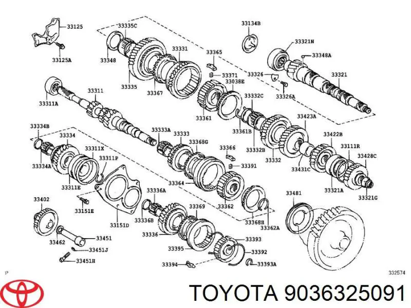9036325091 Toyota Подшипник главного вала КПП