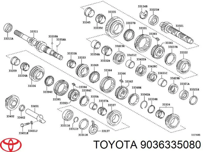 Подшипник первичного вала КПП на Toyota Avensis T27