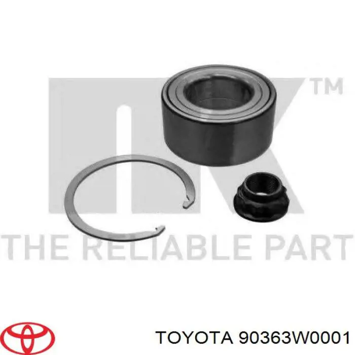 Комплект подшипника ступицы колеса Toyota 90363W0001 цена, от 22.01 USD