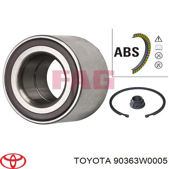 Комплект подшипника ступицы колеса Toyota 90363W0005 цена, от 16.70 USD