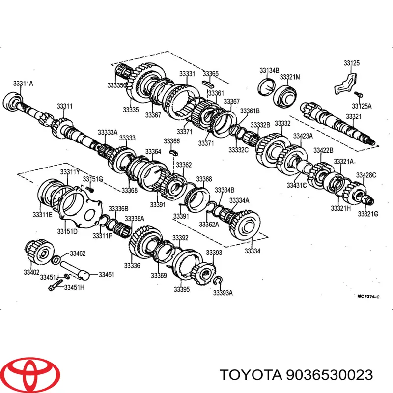 Rolamento da árvore primária da Caixa de Mudança para Toyota Avensis (T25)