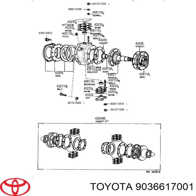 Купить 9036617007 Toyota Подшипник шкворня