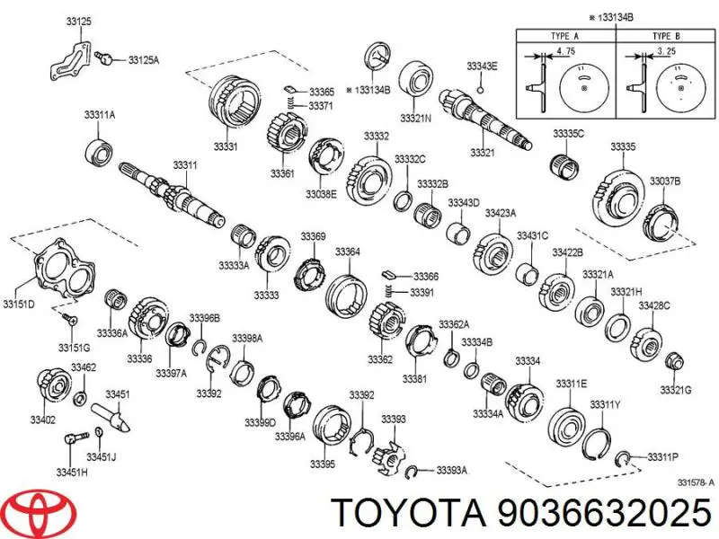 Подшипник вторичного вала КПП на Toyota Solara V3