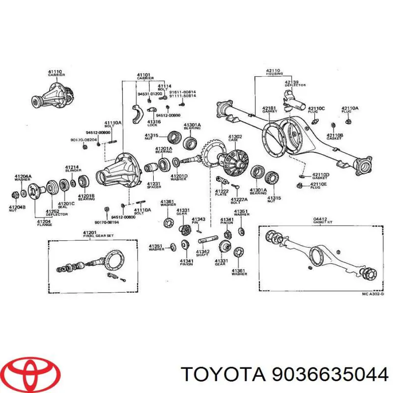 Rolamento externo da haste do eixo dianteiro/traseiro para Toyota Hilux (KUN25)