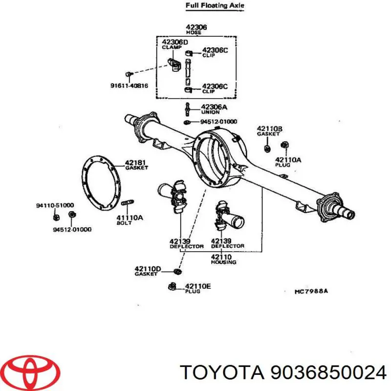 Подшипник ступицы передней внутренний Toyota 9036850024