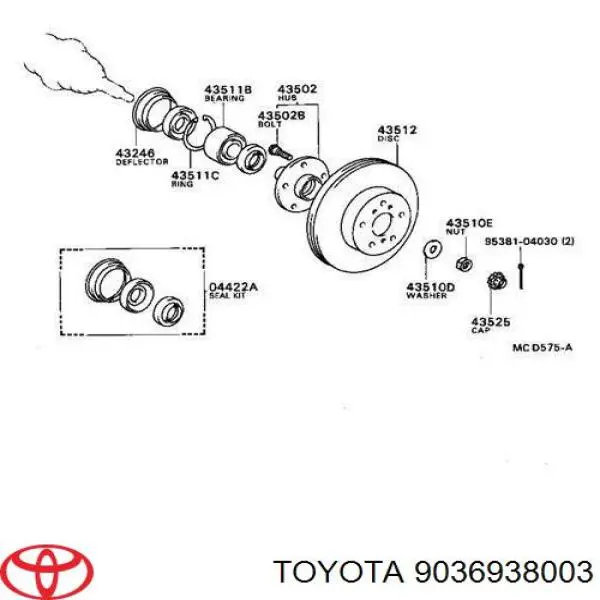 9036938003 Toyota подшипник ступицы передней