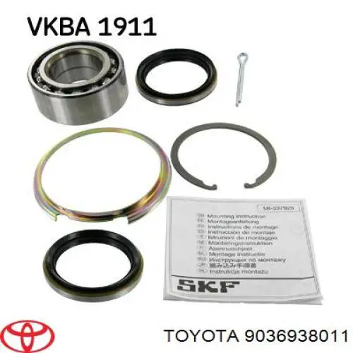 Купить 9036938011 Toyota Подшипник передней ступицы