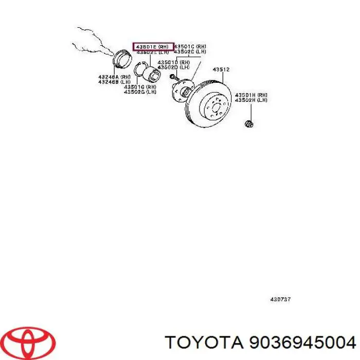 Подшипник ступицы 9036945004 Toyota