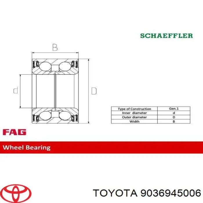 DAC4586WCS69 Toyota Подшипник ступицы передней