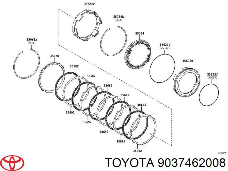 Опорный подшипник амортизатора 9037462008 Toyota