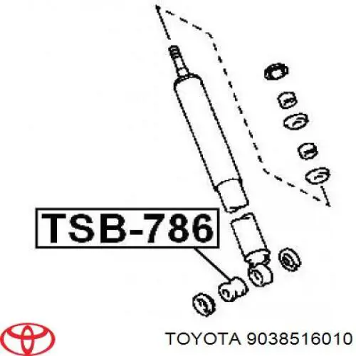 Втулка заднего амортизатора 9038516010 Toyota